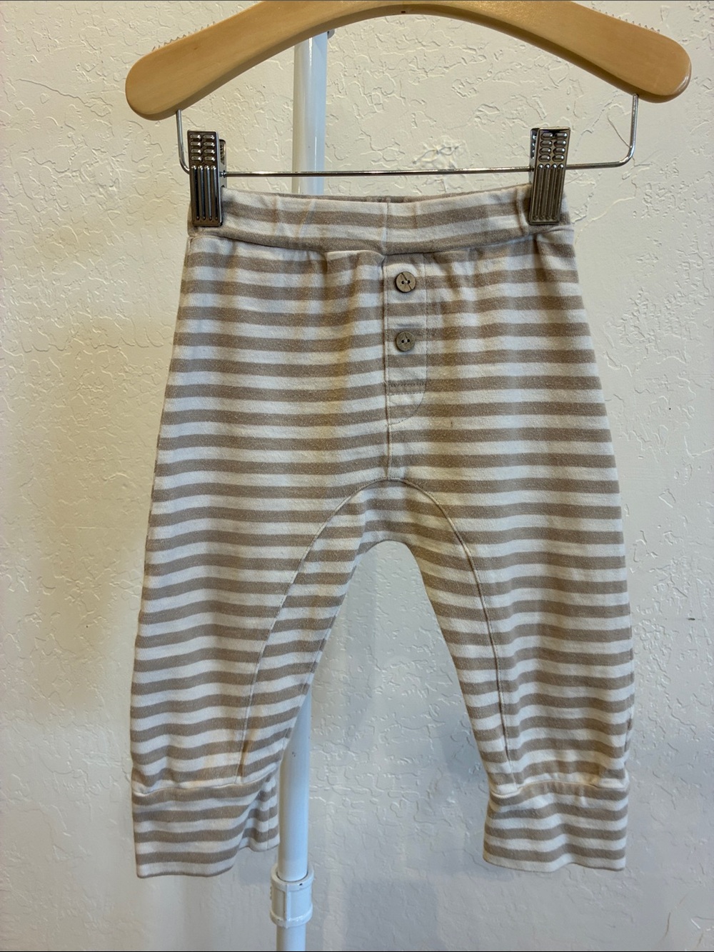 Rylee + Cru Cream and Tan Striped Cotton Baby Pants